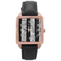 Whitney Museum Of American Art Rose Gold Leather Watch  by Amaryn4rt
