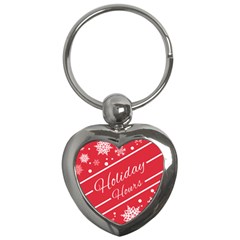 Winter Holiday Hours Key Chain (heart)