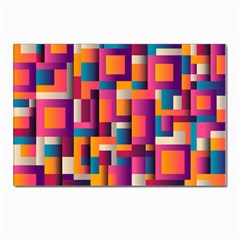 Abstract Background Geometry Blocks Postcards 5  X 7  (pkg Of 10) by Amaryn4rt