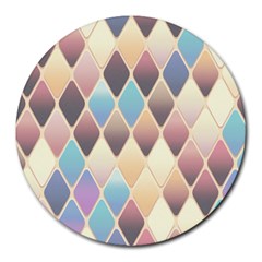 Abstract Colorful Diamond Background Tile Round Mousepad by Amaryn4rt