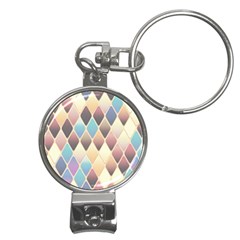 Abstract Colorful Diamond Background Tile Nail Clippers Key Chain by Amaryn4rt