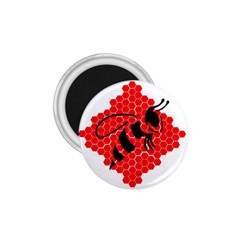 Bee Logo Honeycomb Red Wasp Honey 1 75  Magnets by Amaryn4rt