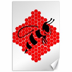 Bee Logo Honeycomb Red Wasp Honey Canvas 20  X 30  by Amaryn4rt