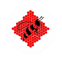 Bee Logo Honeycomb Red Wasp Honey Mini Round Pill Box (pack Of 3) by Amaryn4rt