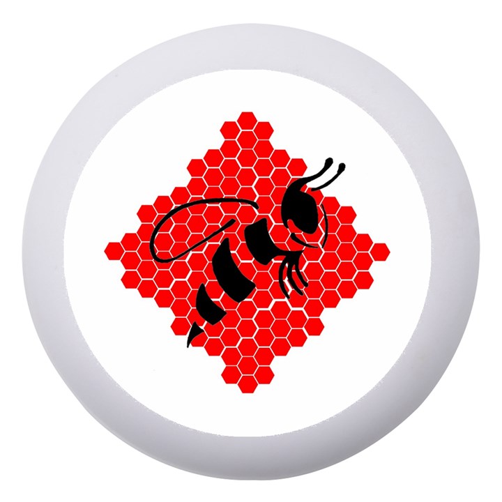 Bee Logo Honeycomb Red Wasp Honey Dento Box with Mirror
