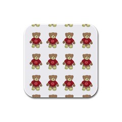 Bear Plush Toys Teddy Bear Rubber Square Coaster (4 Pack) by Amaryn4rt