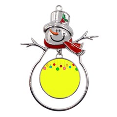 Christmas,bowls,garland,decoration Metal Snowman Ornament by Amaryn4rt
