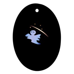 Ghost Night Night Sky Small Sweet Ornament (oval) by Amaryn4rt