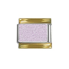 Maze Lost Confusing Puzzle Gold Trim Italian Charm (9mm) by Amaryn4rt