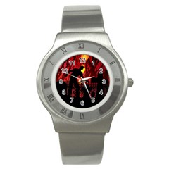 Horror Zombie Ghosts Creepy Stainless Steel Watch by Amaryn4rt