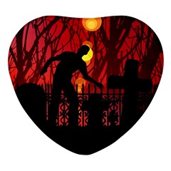 Horror Zombie Ghosts Creepy Heart Glass Fridge Magnet (4 Pack) by Amaryn4rt