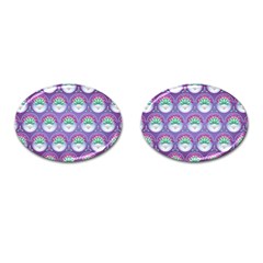 Background Floral Pattern Purple Cufflinks (oval) by Amaryn4rt
