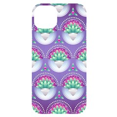 Background Floral Pattern Purple Iphone 14 Plus Black Uv Print Case by Amaryn4rt