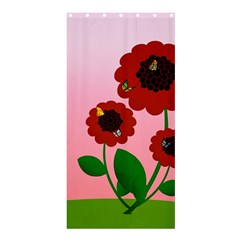 Flowers Butterflies Red Flowers Shower Curtain 36  X 72  (stall) 