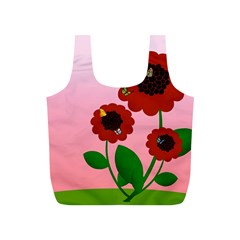 Flowers Butterflies Red Flowers Full Print Recycle Bag (s)