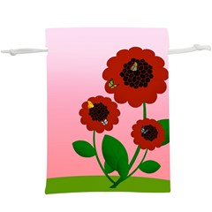 Flowers Butterflies Red Flowers Lightweight Drawstring Pouch (xl) by Sarkoni