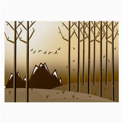 Landscape Trees Wallpaper Mountains Large Glasses Cloth (2 Sides)