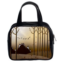 Landscape Trees Wallpaper Mountains Classic Handbag (two Sides)