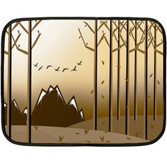 Landscape Trees Wallpaper Mountains Fleece Blanket (mini)