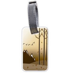 Landscape Trees Wallpaper Mountains Luggage Tag (one Side)