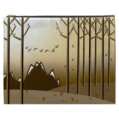 Landscape Trees Wallpaper Mountains Cosmetic Bag (xxxl)