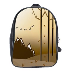 Landscape Trees Wallpaper Mountains School Bag (xl)