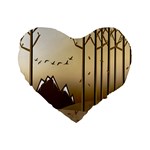 Landscape Trees Wallpaper Mountains Standard 16  Premium Heart Shape Cushions Front