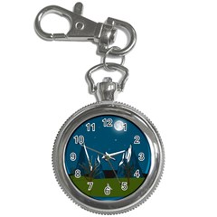 Vector Graphic Mountains Snow Wolf Key Chain Watches