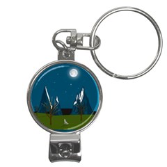 Vector Graphic Mountains Snow Wolf Nail Clippers Key Chain