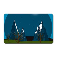 Vector Graphic Mountains Snow Wolf Magnet (Rectangular)