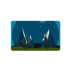 Vector Graphic Mountains Snow Wolf Magnet (Name Card)