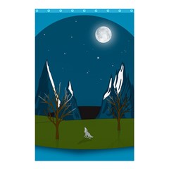 Vector Graphic Mountains Snow Wolf Shower Curtain 48  x 72  (Small) 