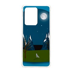 Vector Graphic Mountains Snow Wolf Samsung Galaxy S20 Ultra 6.9 Inch TPU UV Case