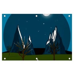 Vector Graphic Mountains Snow Wolf Banner and Sign 6  x 4 