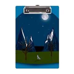 Vector Graphic Mountains Snow Wolf A5 Acrylic Clipboard