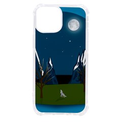 Vector Graphic Mountains Snow Wolf iPhone 13 mini TPU UV Print Case