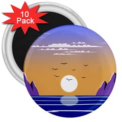 Vector Graphic Clipart Mountains 3  Magnets (10 Pack)  by Sarkoni