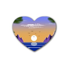 Vector Graphic Clipart Mountains Rubber Coaster (heart)