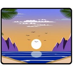 Vector Graphic Clipart Mountains Fleece Blanket (medium)