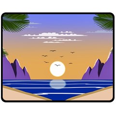 Vector Graphic Clipart Mountains Two Sides Fleece Blanket (medium) by Sarkoni