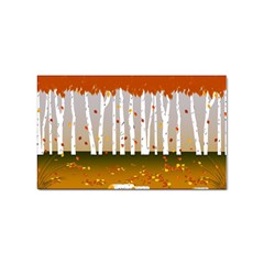 Birch Trees Fall Autumn Leaves Sticker Rectangular (100 Pack) by Sarkoni