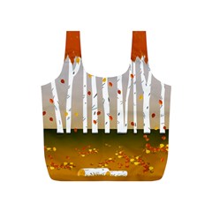 Birch Trees Fall Autumn Leaves Full Print Recycle Bag (s)