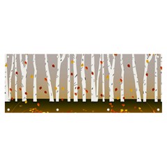 Birch Trees Fall Autumn Leaves Banner And Sign 8  X 3  by Sarkoni