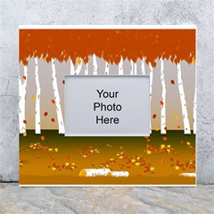 Birch Trees Fall Autumn Leaves White Wall Photo Frame 5  X 7  by Sarkoni