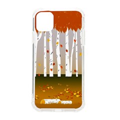 Birch Trees Fall Autumn Leaves Iphone 11 Tpu Uv Print Case by Sarkoni