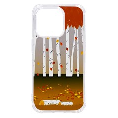 Birch Trees Fall Autumn Leaves Iphone 14 Pro Tpu Uv Print Case by Sarkoni