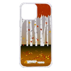 Birch Trees Fall Autumn Leaves Iphone 13 Pro Max Tpu Uv Print Case by Sarkoni