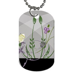 Flower Butterfly Pot Dog Tag (two Sides)