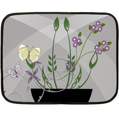 Flower Butterfly Pot Fleece Blanket (mini)