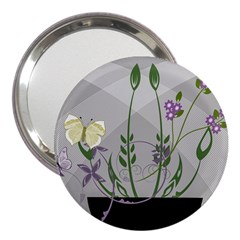 Flower Butterfly Pot 3  Handbag Mirrors